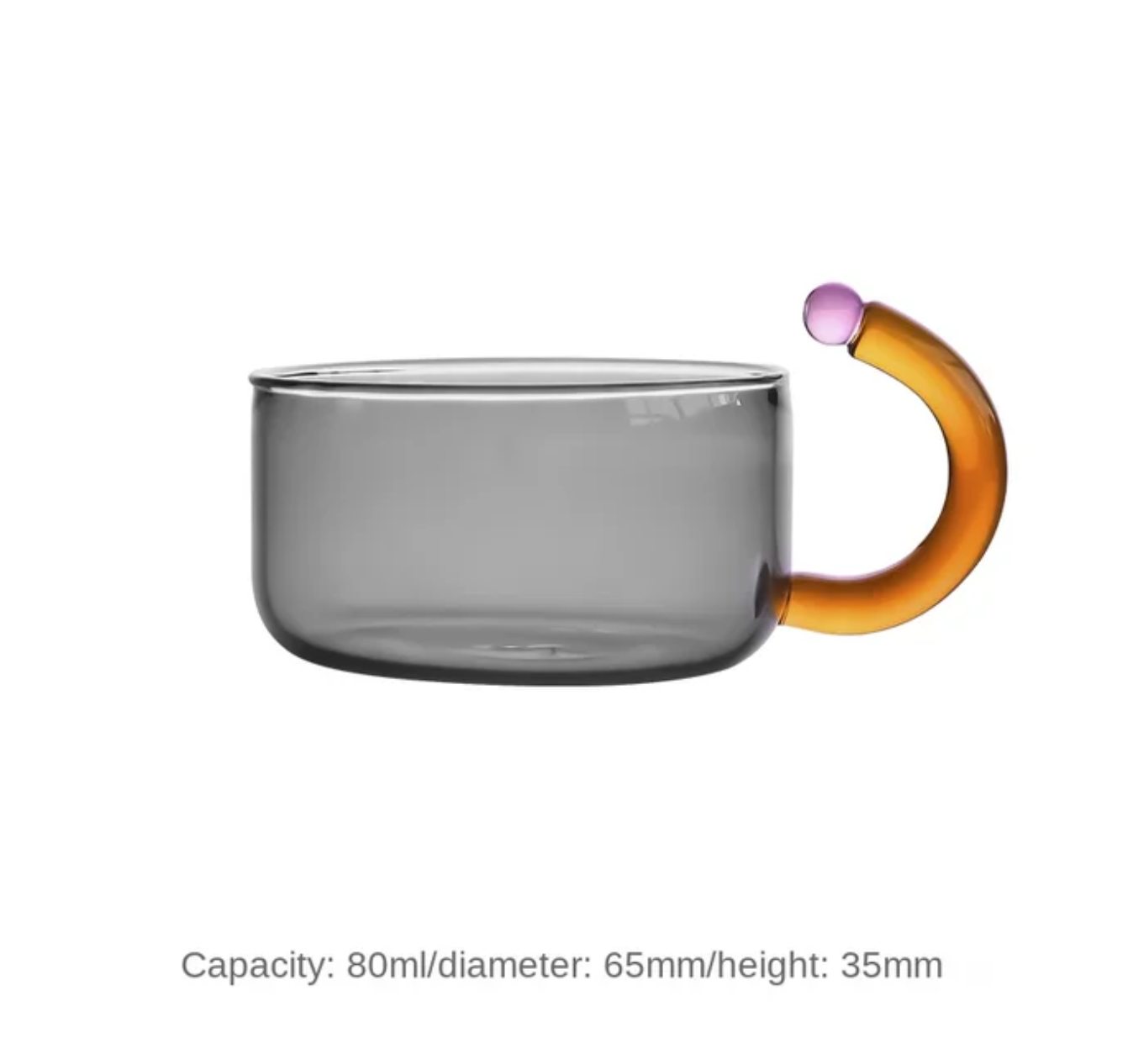 IVORE.GROUP Tea Glass in Grey with Amber Handle