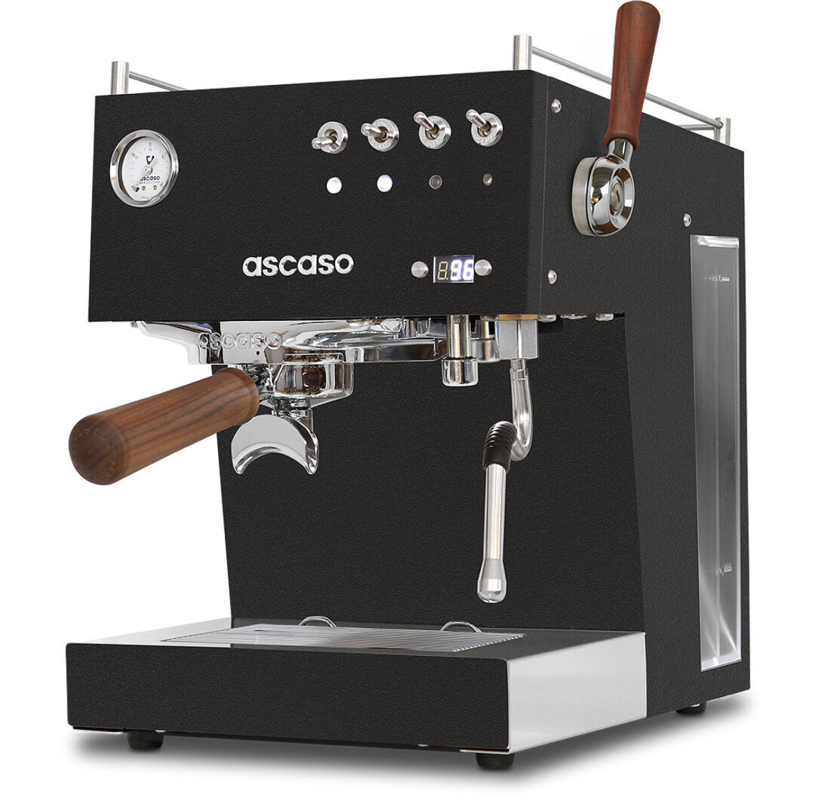Ascaso Steel Duo PLUS in Schwarz mit Holz – Coffee Coaching Club