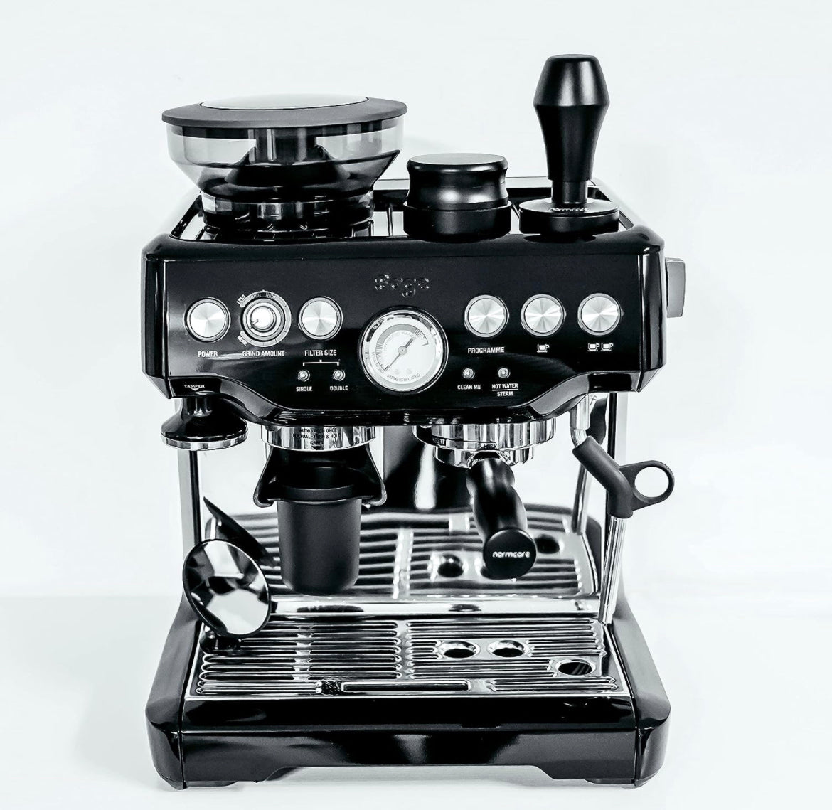 Normcore bodenloser Siebträger Sage Breville Alu-Griff – Coffee Coaching Club 2