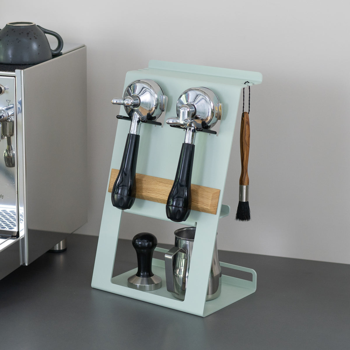 Flate - Station mit Siebträgerhalter für Barista Zubehör - Coffee Coaching Club