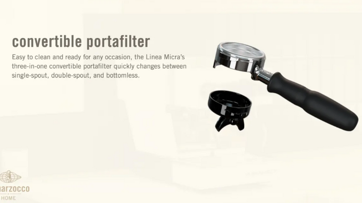 La Marzocco Multi bottomless portafilter without spout – Coffee Coaching Club 2