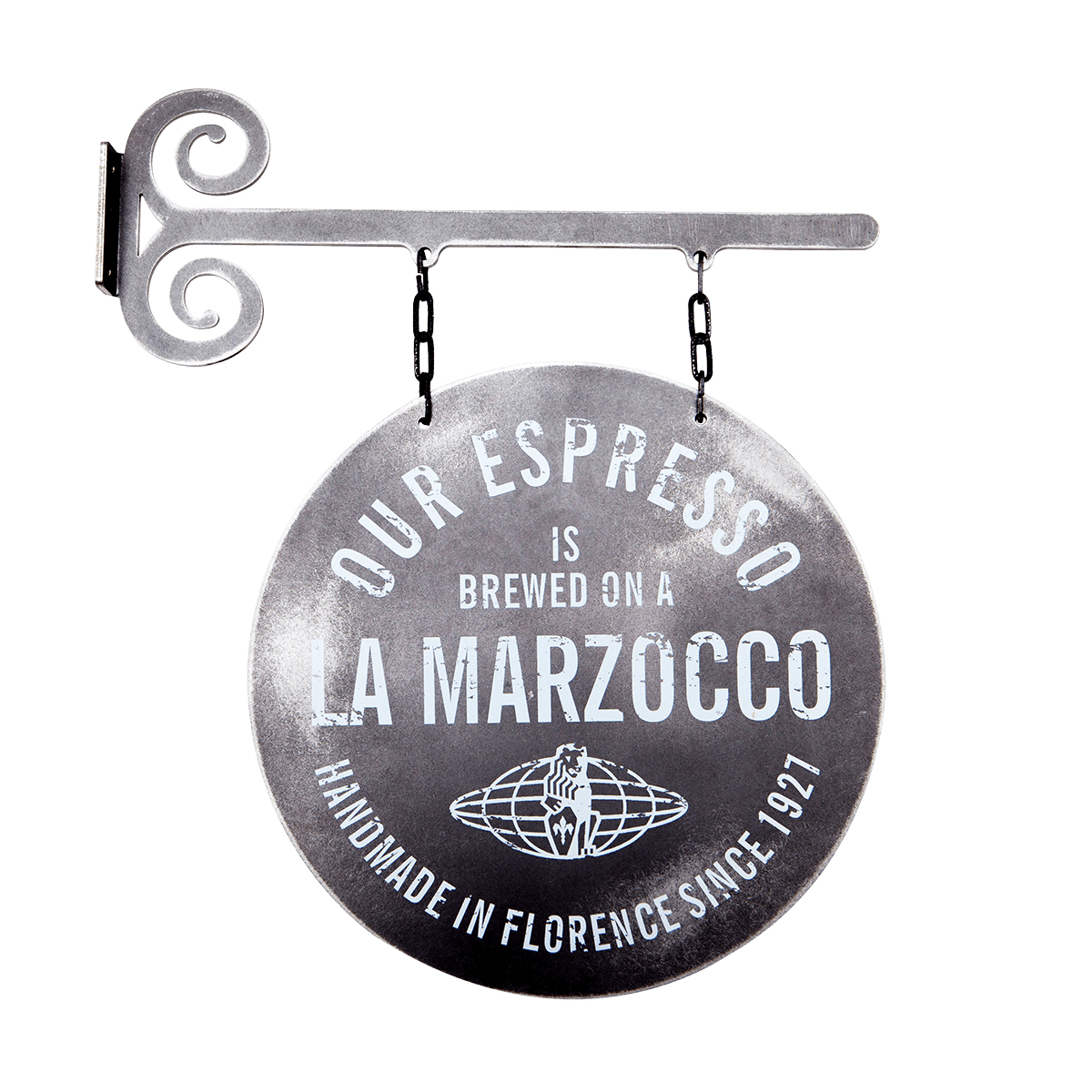 La Marzocco Insegna in Metallo Stile Caffè con Finitura Ferro – Coffee Coaching Club 1