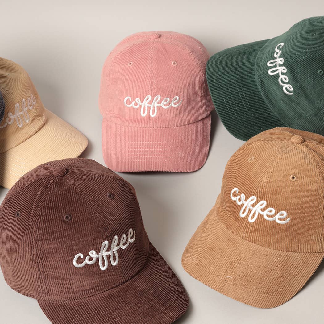 Five corduroy caps with &