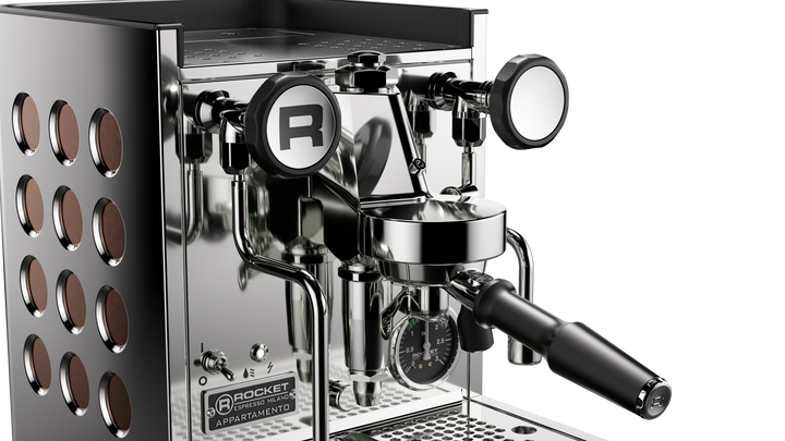 Rocket Appartamento TCA acier inoxydable cuivre – vue latérale – Coffee Coaching Club 3