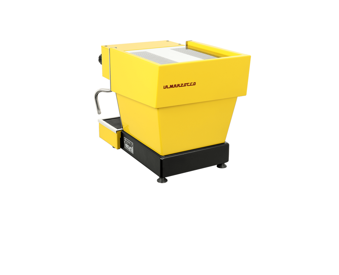 La Marzocco Linea Micra in Gelb – Frontansicht halbseitlich – Coffee Coaching Club