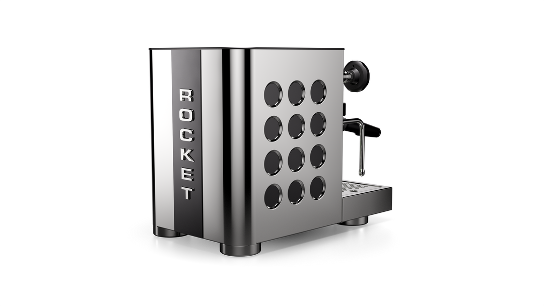Rocket Appartamento TCA acero inoxidable negro, máquina de espresso con intercambiador de calor – Coffee Coaching Club 1