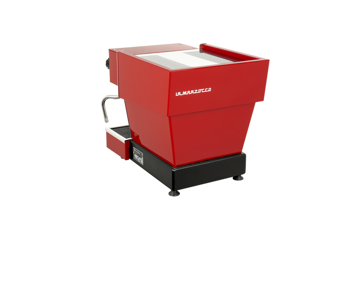 La Marzocco Linea Micra em Vermelho – Vista frontal – Coffee Coaching Club