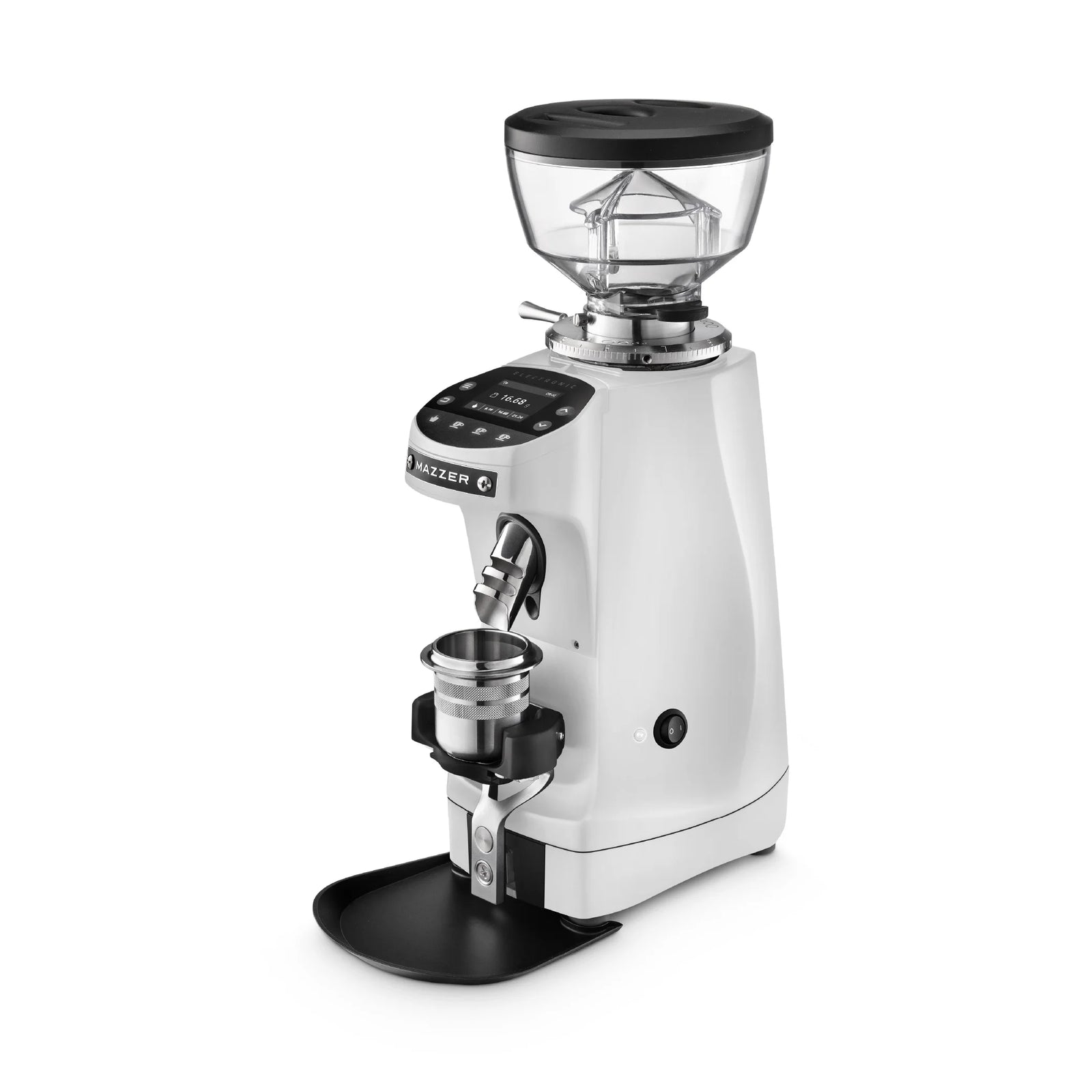 Mazzer Mini G GBW in Weiss – Grind-by-Weight Espressomühle mit 64mm Burrs – Coffee Coaching Club