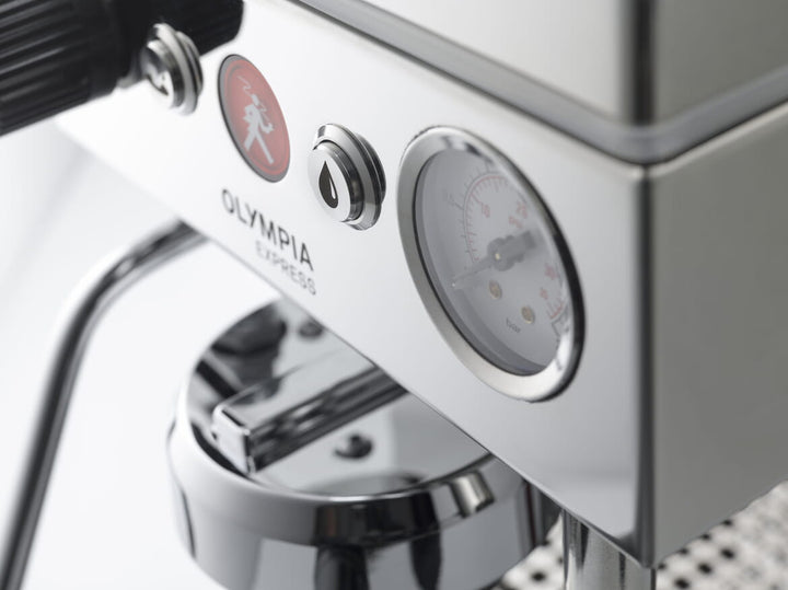 Olympia Express Maximatic botões de comando em aço inoxidável – Coffee Coaching Club 11