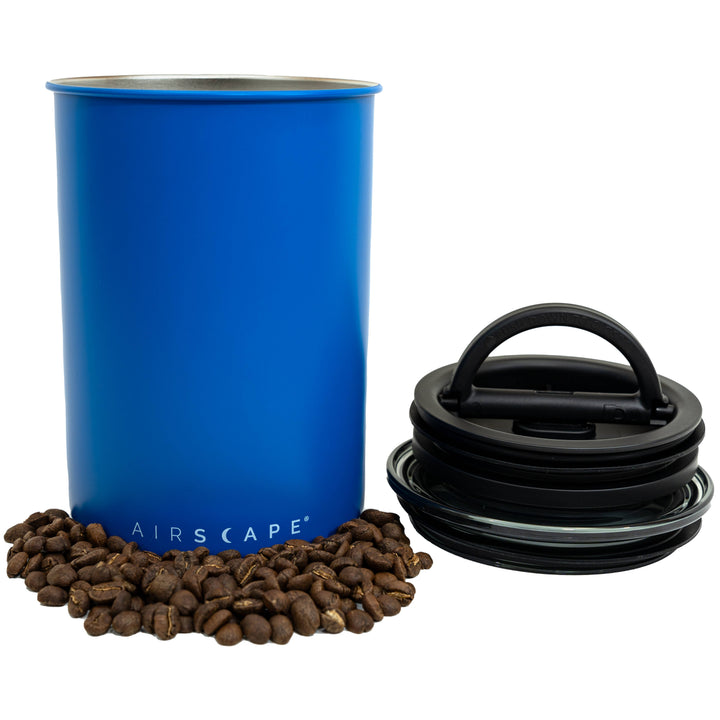 Airscape 500g blue stainless steel airtight storage container - Coffee Coaching Club