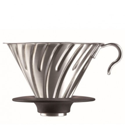 HARIO V60 dripper, stainless steel, 3-4 cups - Coffee Coaching Club