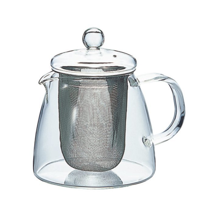 HARIO Leaf Tea Pot "Pure" 360 ml, bule de vidro vazio com filtro em aço inoxidável - Coffee Coaching Club