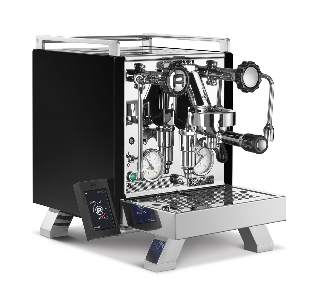 Rocket R Cinquantotto dual boiler espresso machine in black – Coffee Coaching Club 1